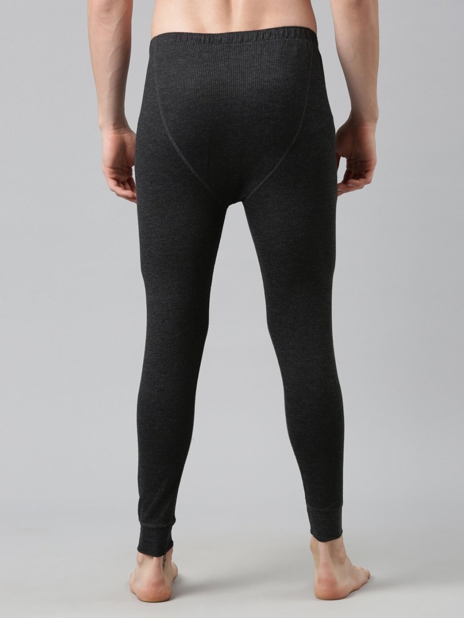 Dixcy Scott Maximus Dark Grey Melange Cotton Skinny Fit Thermal Bottoms