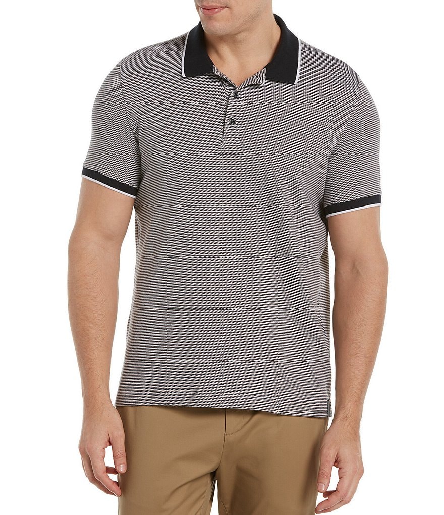 Visconti Petal Print Short-Sleeve Polo Shirt