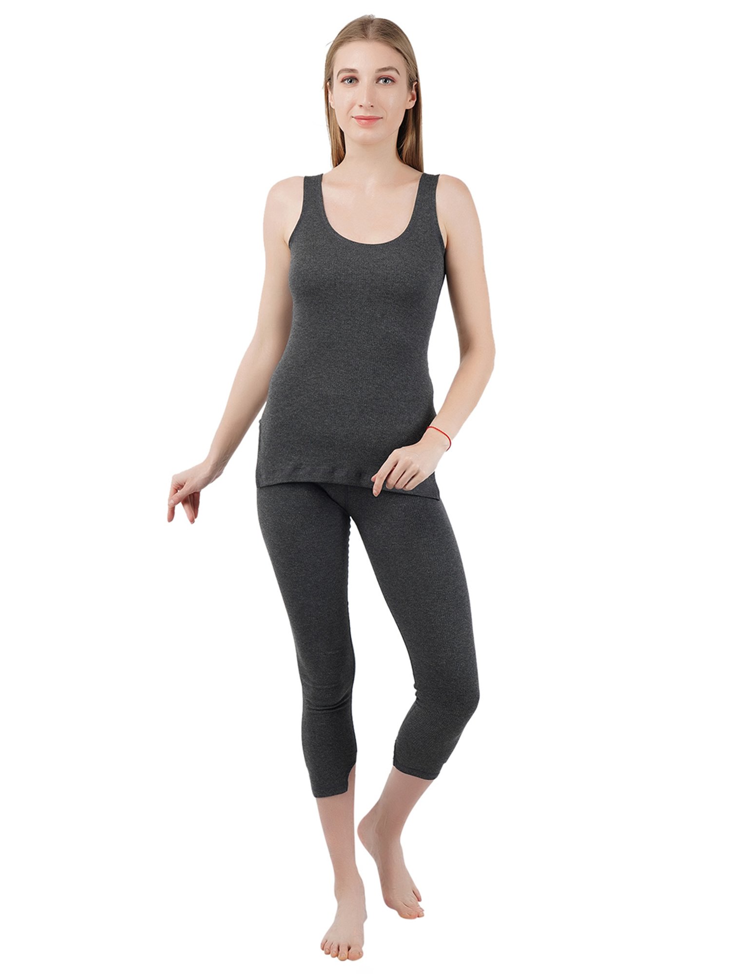 Bodycare Grey Cotton Thermal Tank Top