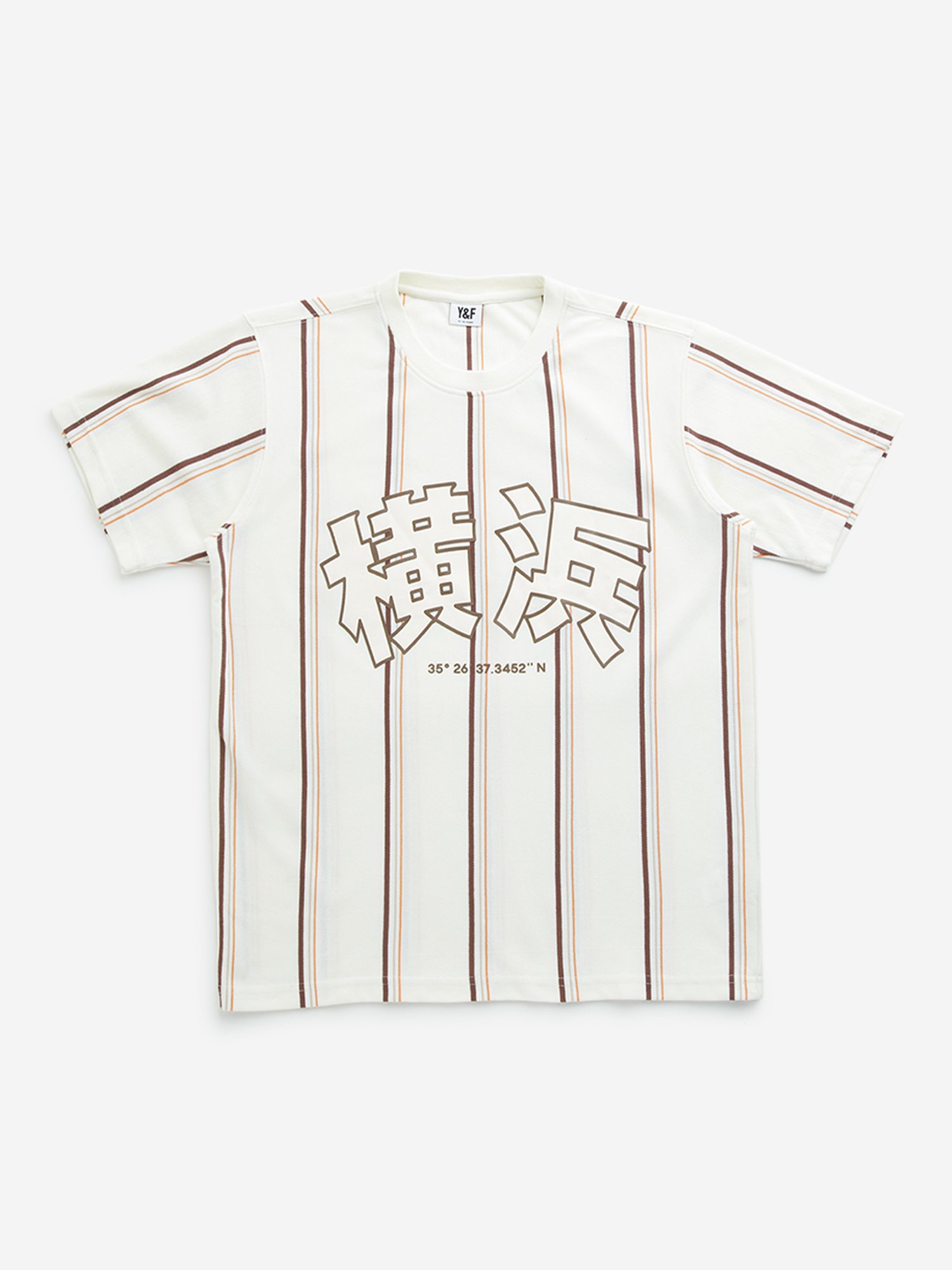 Y&F Kids by Westside Off-White Stripe Printed T-Shirt