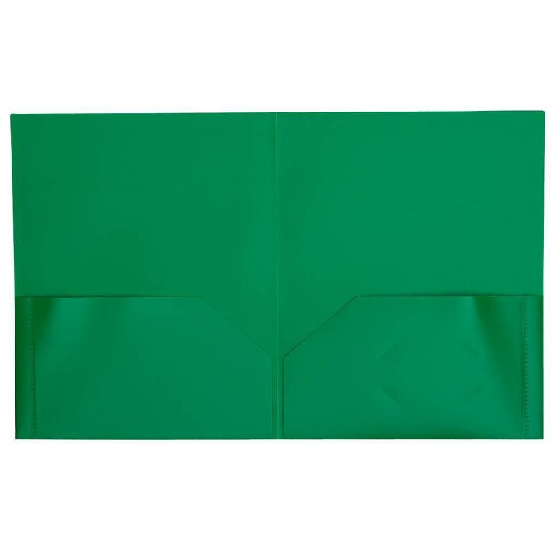 JAM 6pk Plastic 2 Pocket School POP Folders - Green