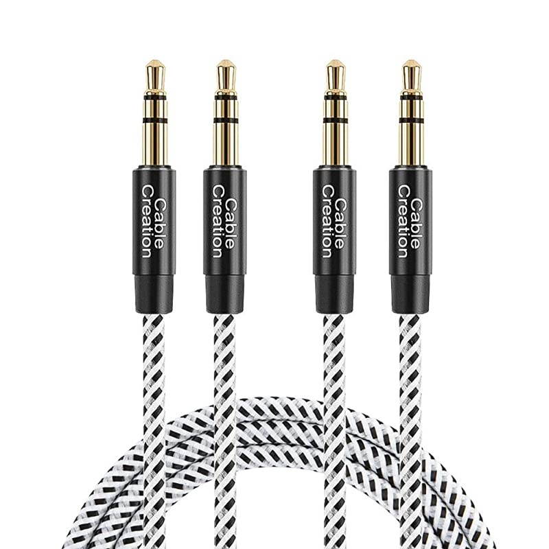 35mm Audio Cable 2Pack6 Feet 35mm Male to Male Stereo Aux Cable with Cotton Braided 24K GoldPlated Connector Compatible Any Audio Device with 35mm Aux Port