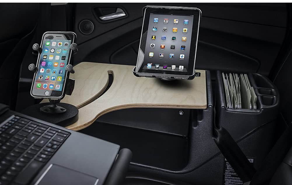 AutoExec AUE18022 AutoExec AUE18022 Reach Desk Back Seat Car Desk Birch Finish with Built-in 200 Watt Power Inverter, Phone Mount and Tablet Mount
ReachDeskS-03 BS Tablet Elite