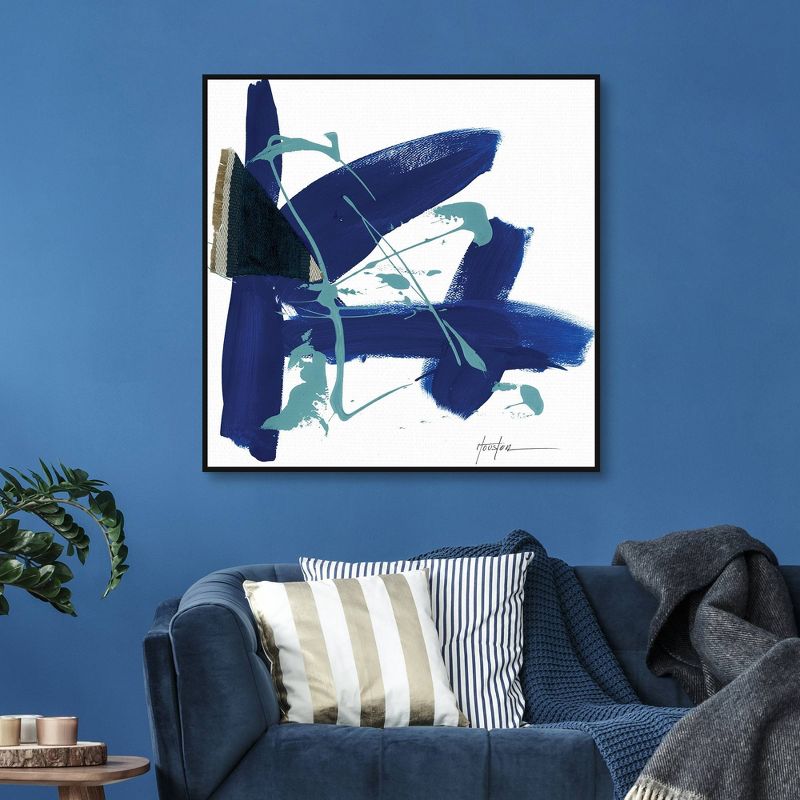 35" x 35" Baby Blues by Dan Houston Framed Canvas Art Print - Masterpiece Art Gallery