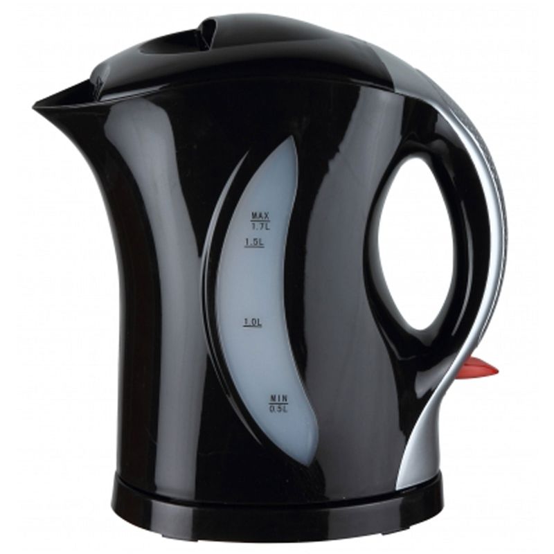 Brentwood 1.7 Liter Cordless Plastic Tea Kettle Black Silver Handle