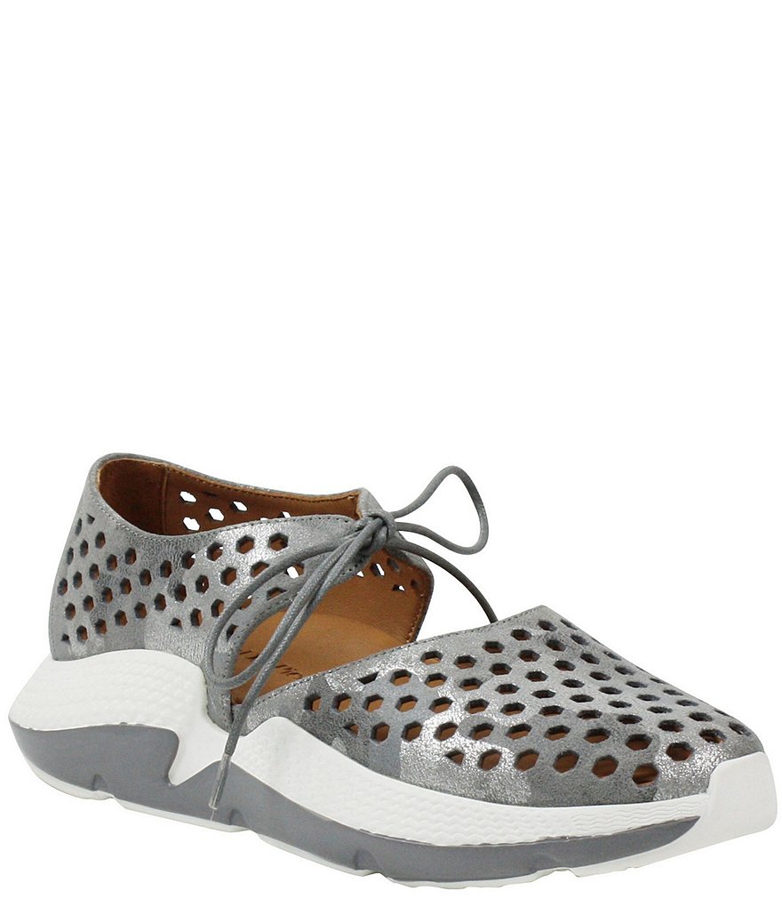 L'Amour Des Pieds Himar Perforated Metallic Leather Sneaker