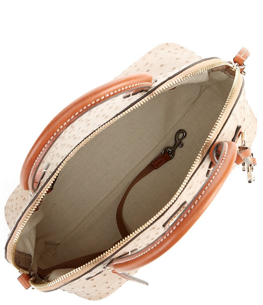 Dooney & Bourke Ostrich Collection Large Domed Satchel Bag