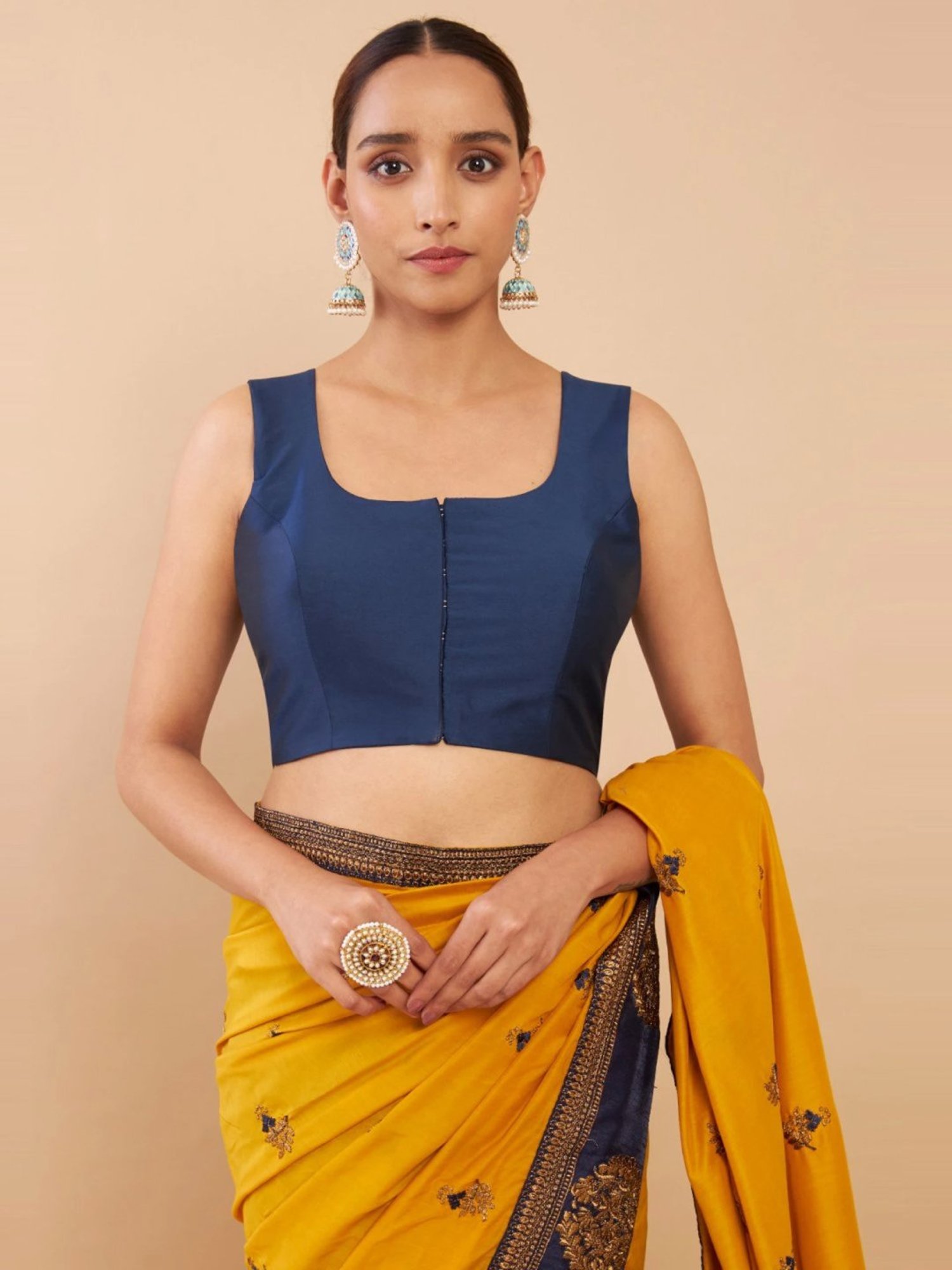 Soch Navy Plain Readymade Blouse