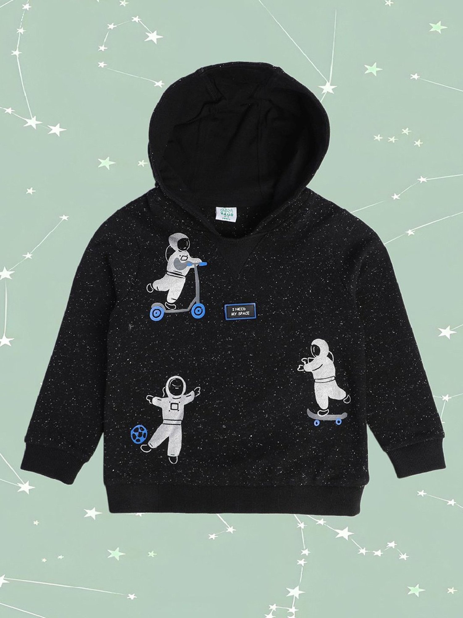 MINIKLUB Kids Black Printed Full Sleeves Sweatshirt