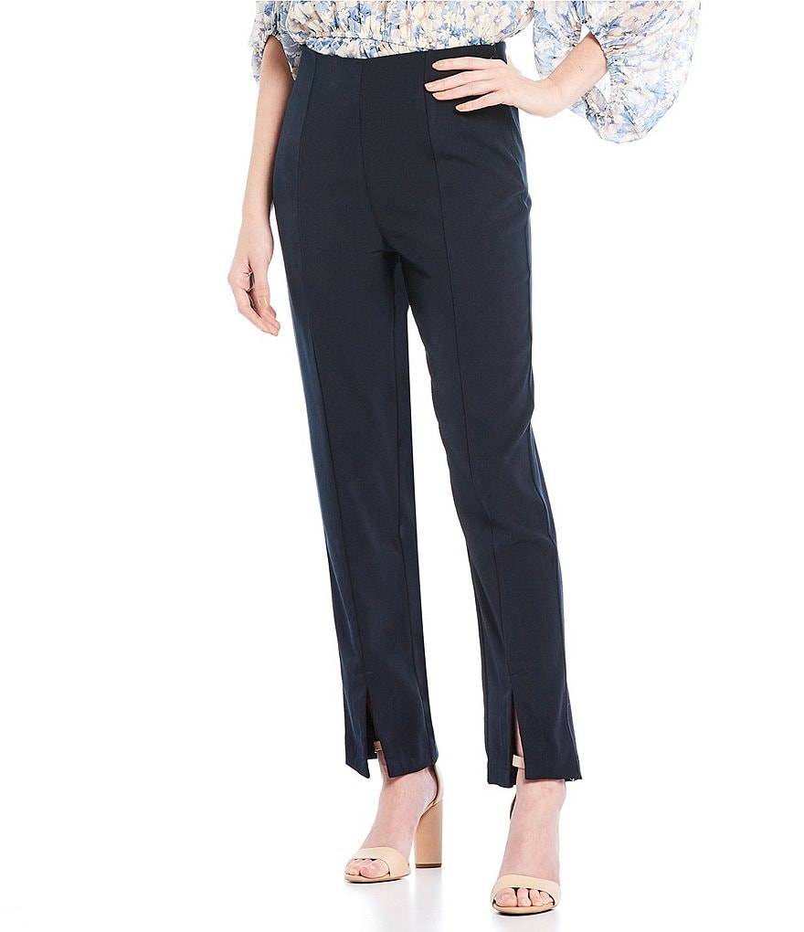 Sugarlips Straight Leg Slit Tapered Pants