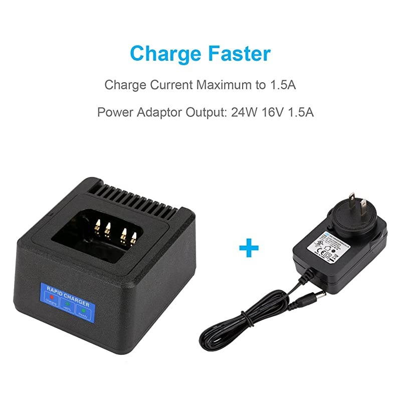 Unit Intelligent Rapid Charger for Motorola Radio XPR3300 XPR3500 XPR 6300 6380 6500 6550 6580 XPR7350 7380 7500 7550 7580 APX1000 3000 4000 Charge Liion LiPolymer NiMH and NiCd Battery
