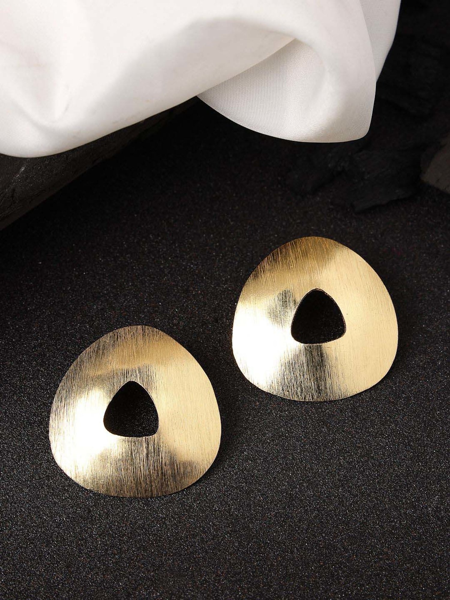 NVR Gold-plated Alloy Triangular Drop Earrings for Women