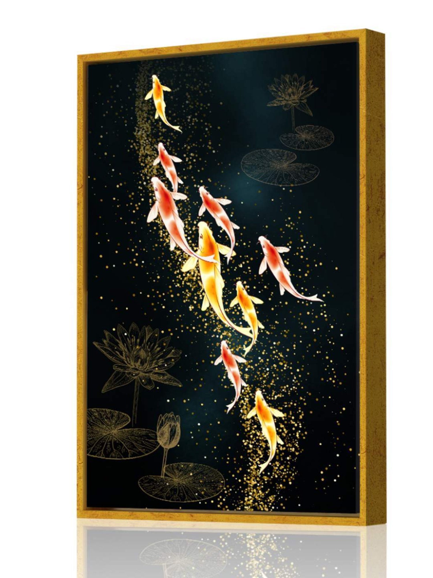 Art Street Printed Gold Cotton Canvas Wall Art