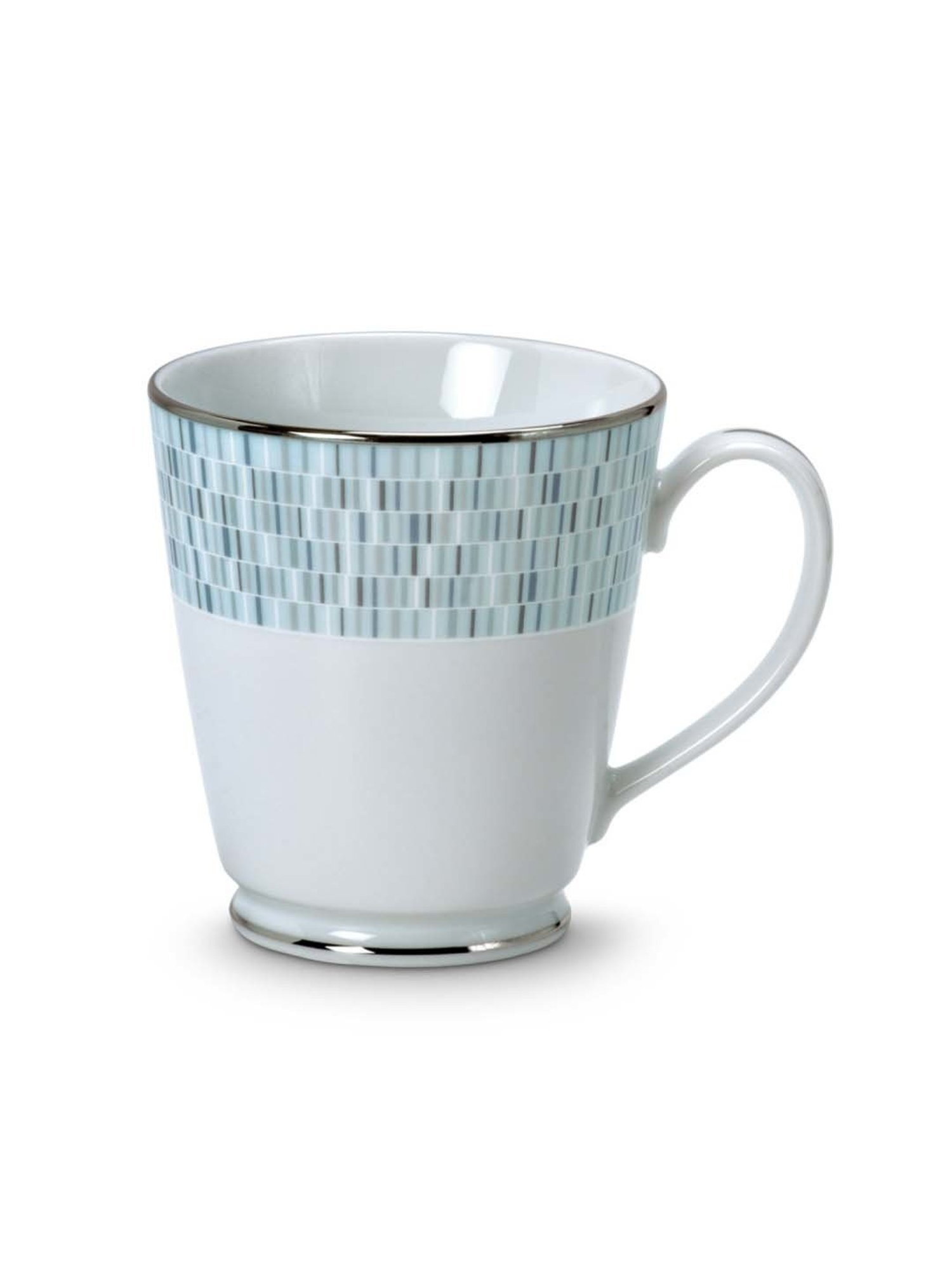 Noritake Ville De Platine White & Blue Poreclain Milk Mug (0.37 L) - Set of 2