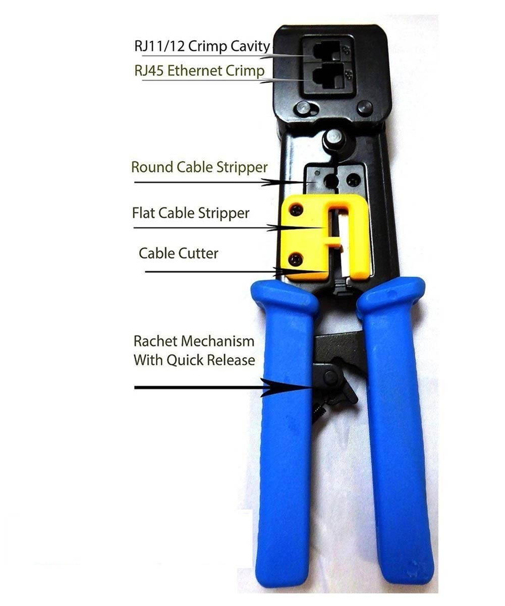 RJ45 Cat5e Cat6 Connector Crimping Tool End Pass Through Crimp Cutter (6082R)