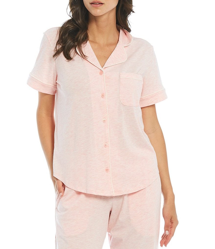 Cabernet Solid Jersey Knit Cropped Coordinating Pajama Set