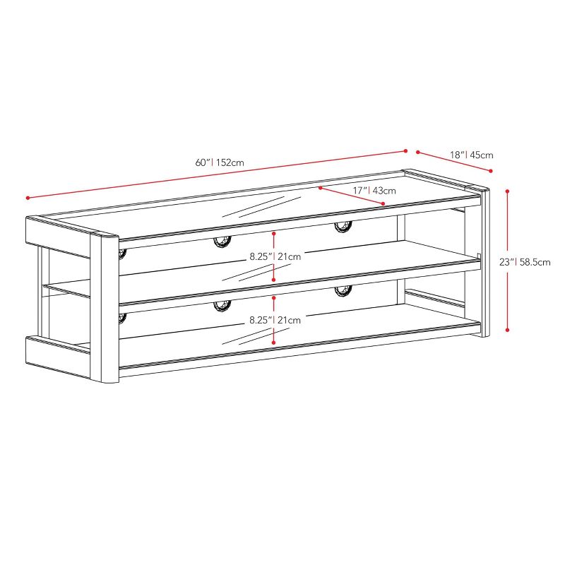 Milan Quick Click TV Component Bench Espresso 60" -Sonax
