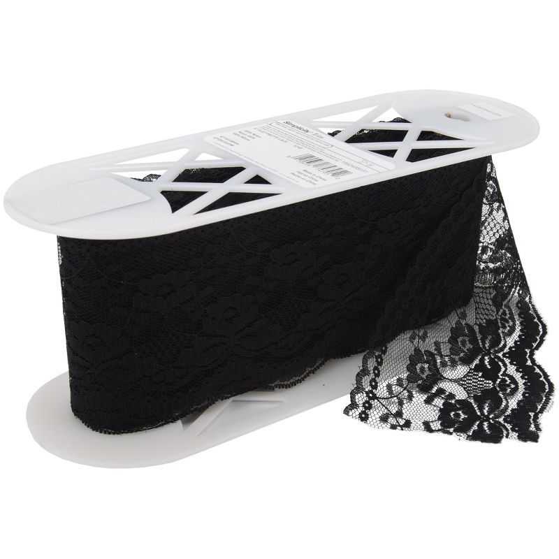 Simplicity Flat Pretty Lace 4"X12yd-Black
