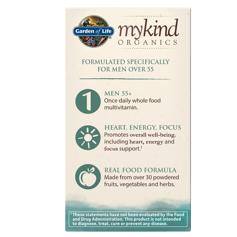 Garden of Life My Kind Organic Men's 55+ Multivitamin Tablets - 30ct