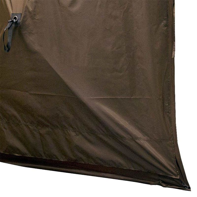 Clam PortableCanopy Shelter, Brown w/ Clam Quick Set Wind & Sun Panels (3 Pack)