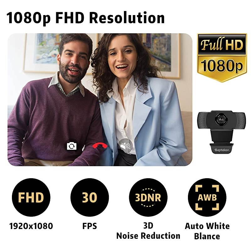 1080P HD Webcam with Microphone  Streaming Computer Web Camera for LaptopDesktopMacTV USB PC Cam for Video Calling Conferencing Gaming