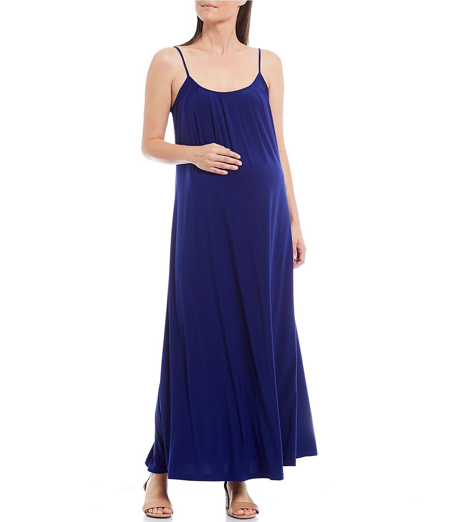 Alex Marie Maternity Kerry Jersey Ankle Length Scoop Neck Sleeveless Swing Dress