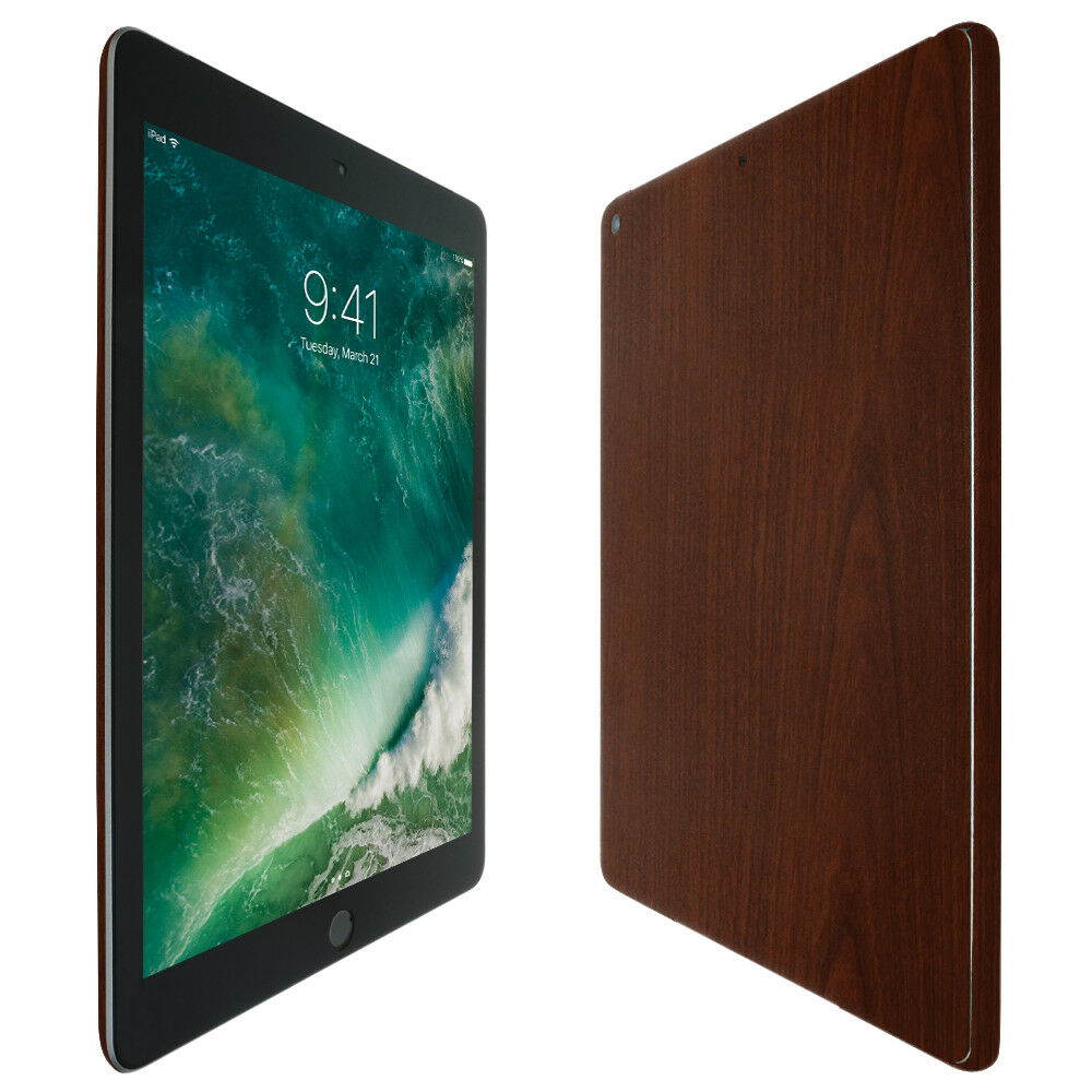 Skinomi TechSkin - Dark Wood Skin & Screen Protector for Apple iPad (9.7",2017)