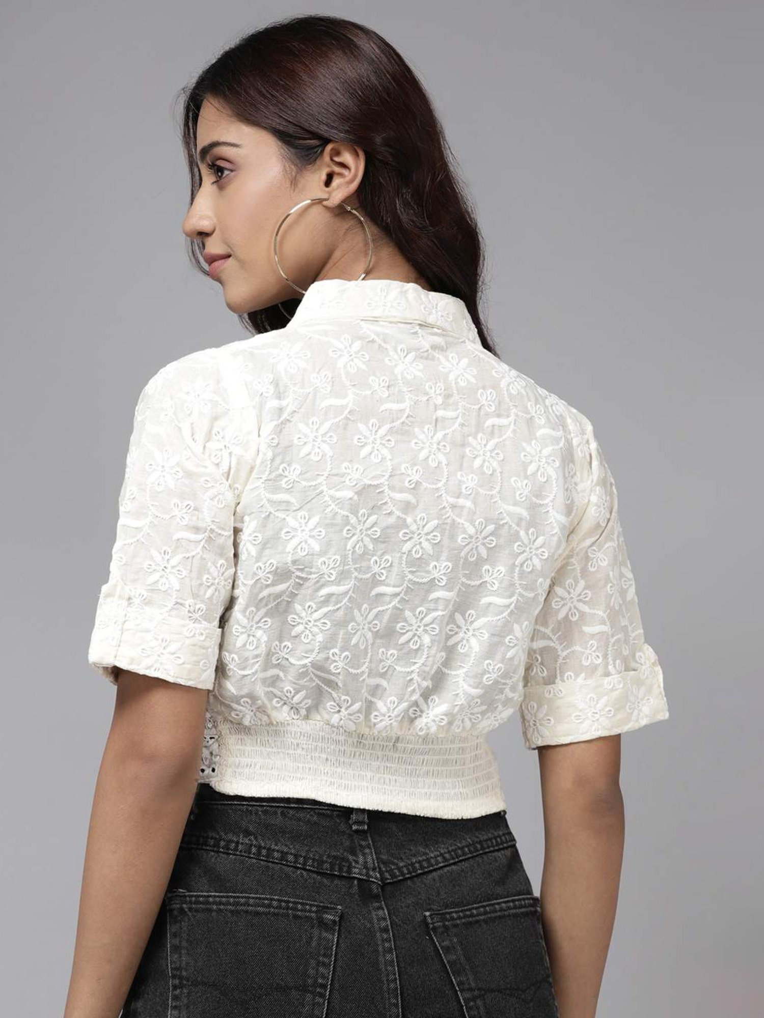 Aarika Cream Embroidered Ethnic Jacket