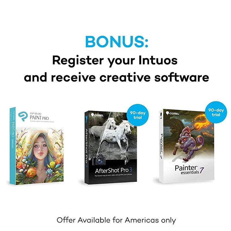 CTL4100 Intuos Graphics Drawing Tablet with Software, 7.9" X 6.3", Black, Small