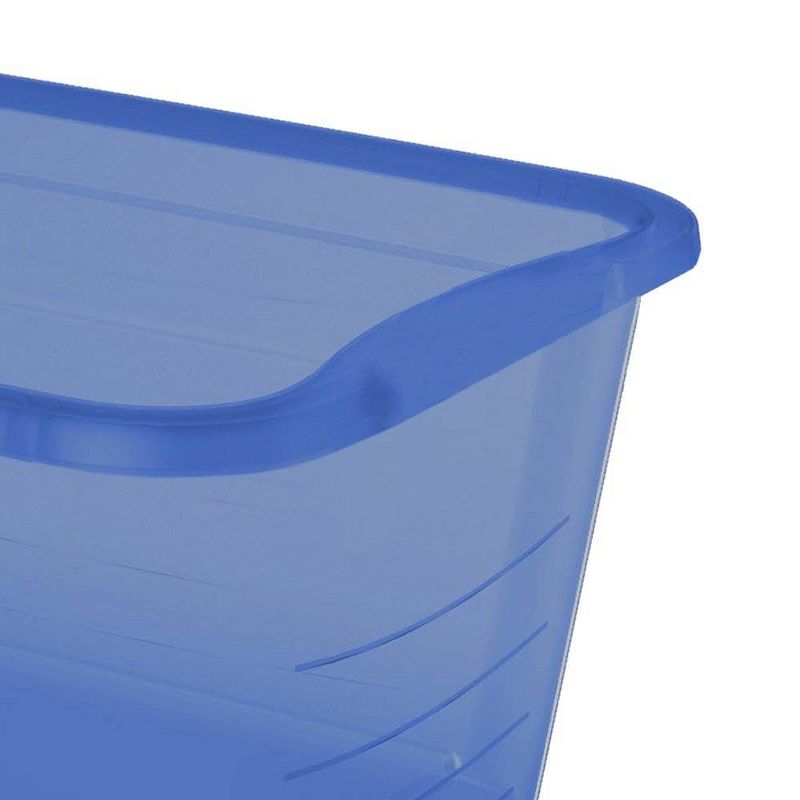 Life Story 5.5 Quart Rectangular Blue Plastic Storage Container Box (24 Pack)
