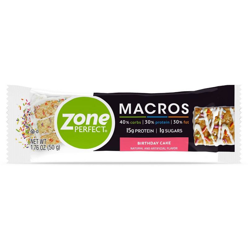 Zone Perfect Macros Birthday Cake Nutrition Bars - 5ct