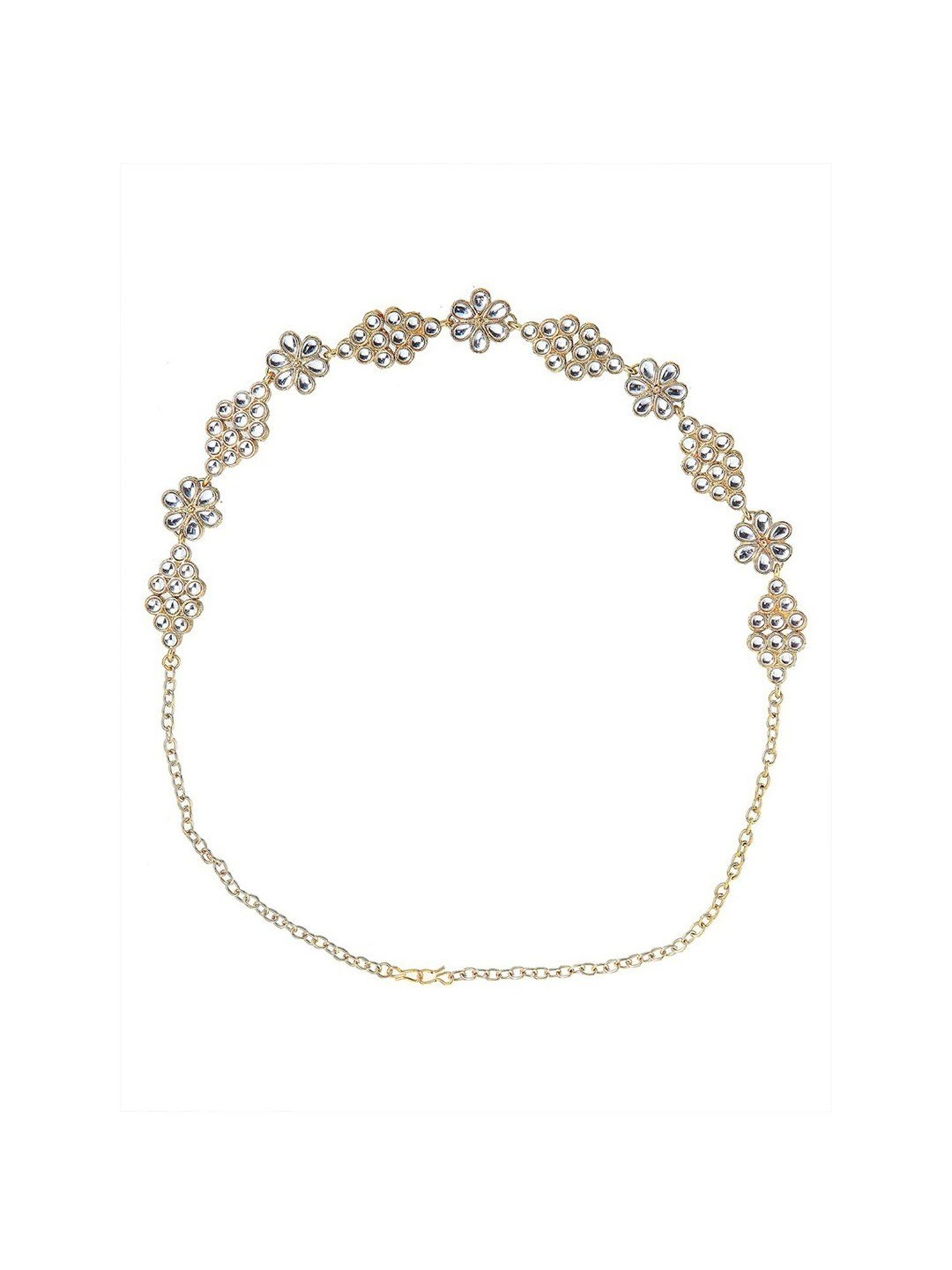 Oomph Gold Tone Kundan Earring & Matha Patti Set