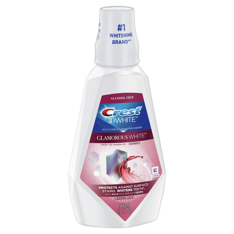 Crest 3D White Glamorous White Alcohol Free Multi-Care Whitening Mouthwash - Arctic Mint - 32 fl oz