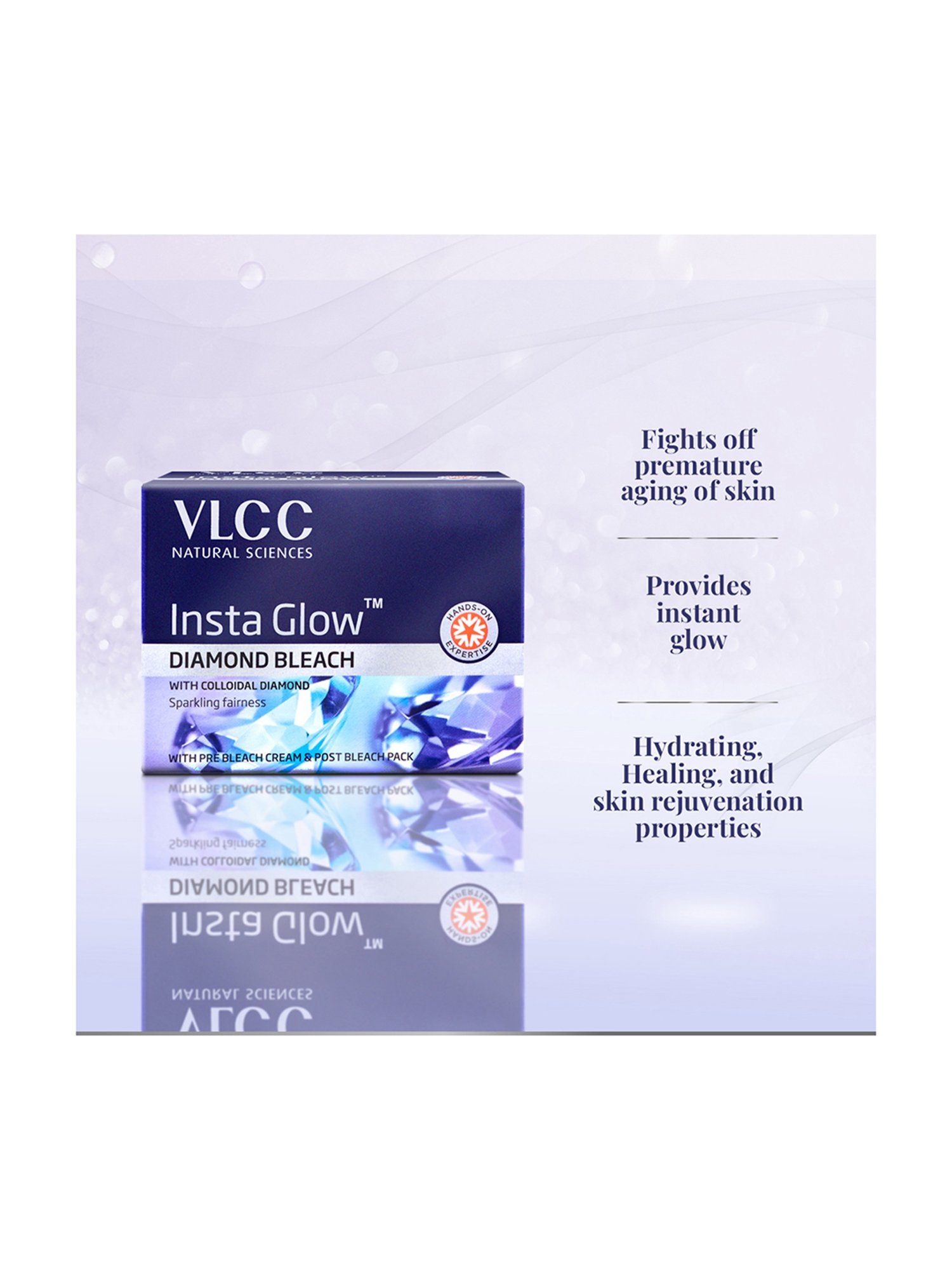 VLCC Insta Glow Diamond Bleach - Pack of 3