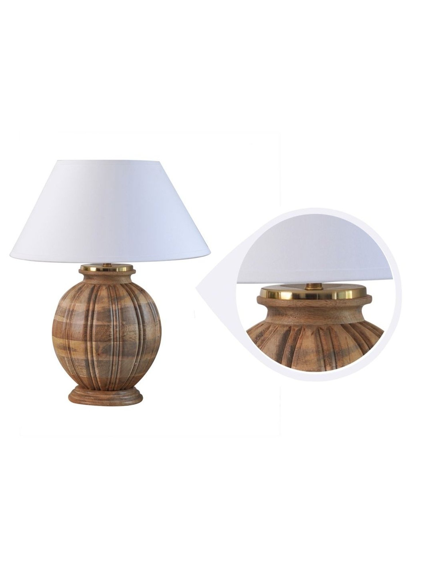 Kapoor Lamp Shades Natural Wood Astros Carved Cotton Shade Table Lamp