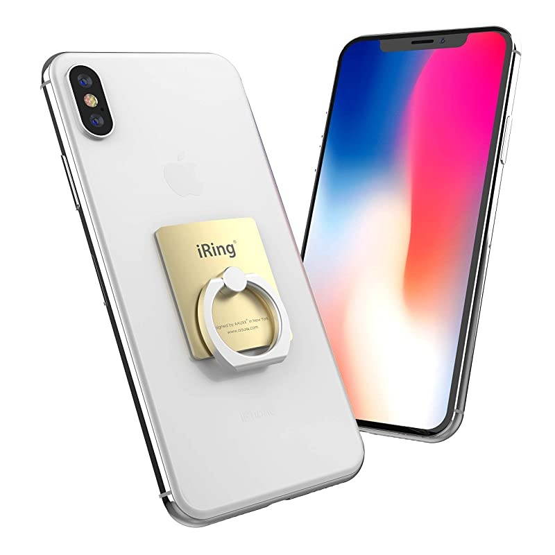 Original - Include Hook Mount for Wall or Car Cradle. AAUXX Cell Phone Ring Grip Finger Holder, Mobile Stand, Kickstand, iPhone, Android, Smartphones, Tablets. (Grey)