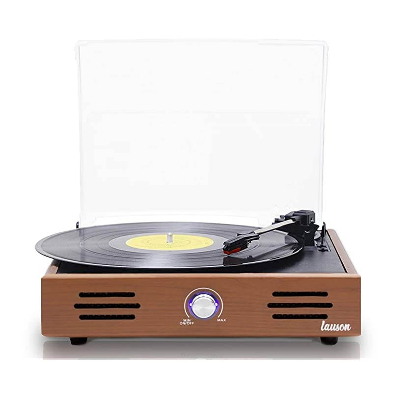 JTF535 Record Player Turntable USB for Vinyl Records 3 Speed Belt Driven Vintage Record Player VinyltoMP3 Stereo Built in Speakers Lp Phonograph RCA Output Natural Wood Effect Oak