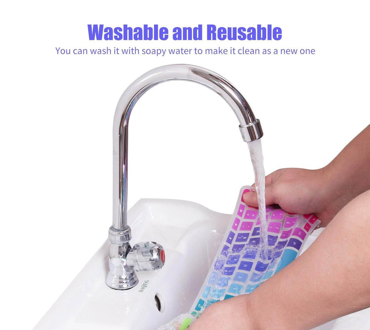 Colorful Keyboard Cover for HP Stream 14 inch Laptop | HP Stream 14-ax Series | HP Pavilion 14-ab 14-ac 14-ad 14-al 14-an 14-cb Protective Skin, Rainbow