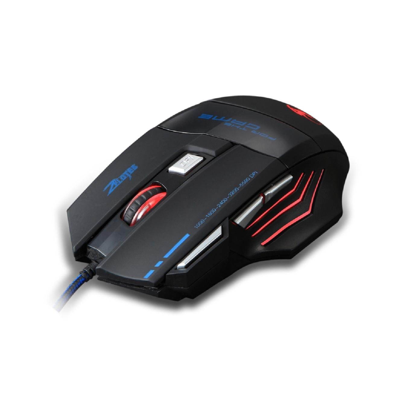 Zelotes 5500 DPI 7 Button LED Optical USB Wired Gaming Mouse Mice for Pro Gamer