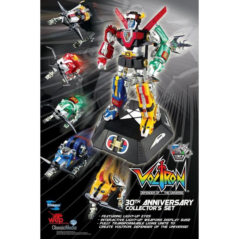 Voltron 30th Anniversary Collectors Set with Die-Cast light-Up LED's Sound and Stand Action figures