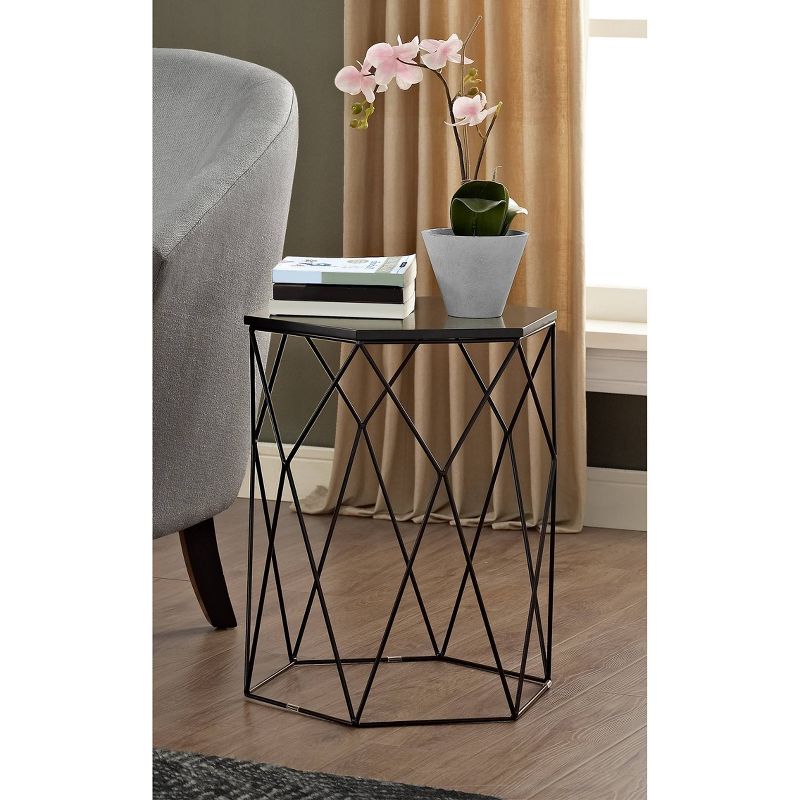Element Geometric Side Table Midnight Black - Adore Decor