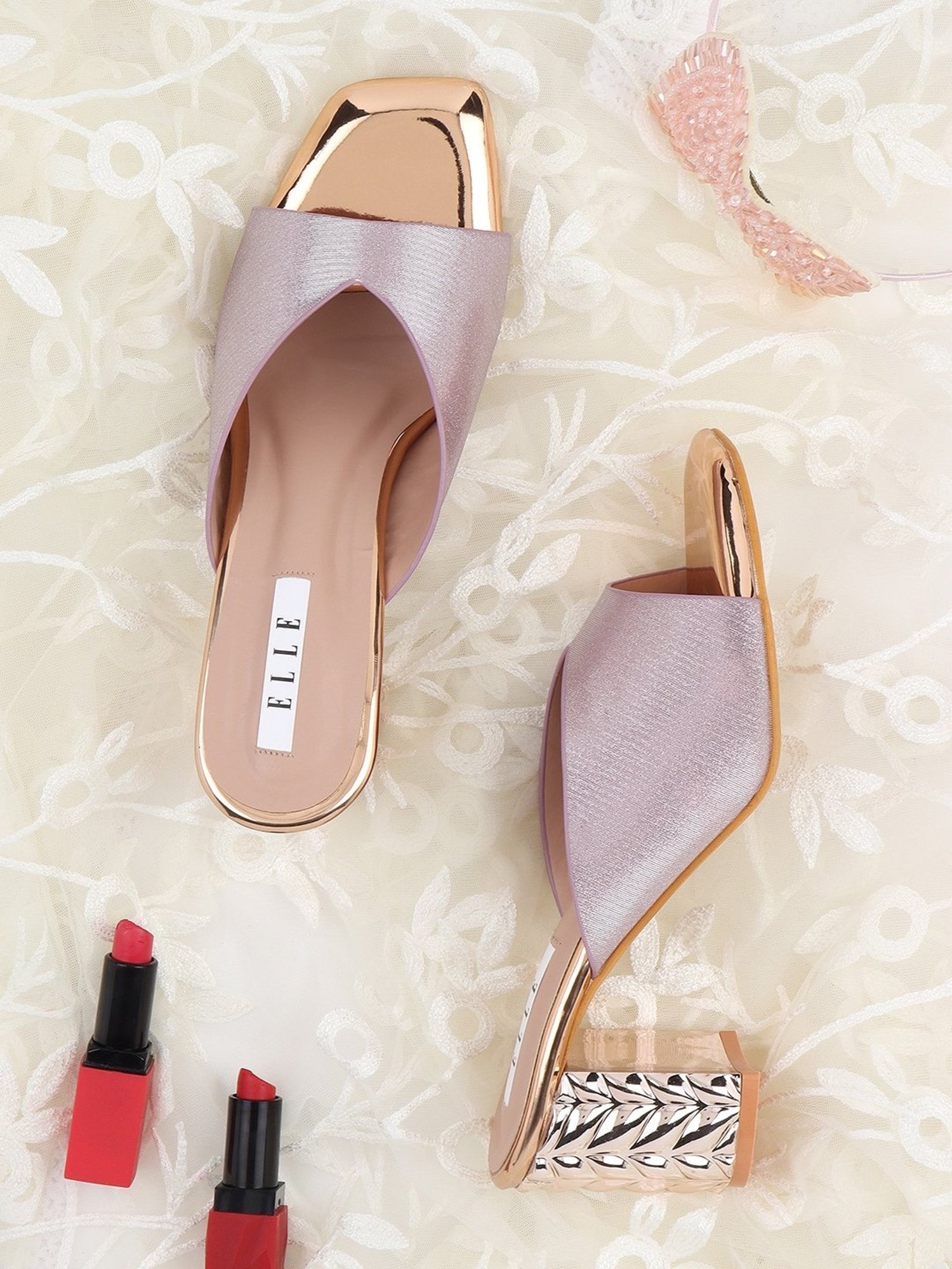 Elle Women's Rose Gold Casual Sandals