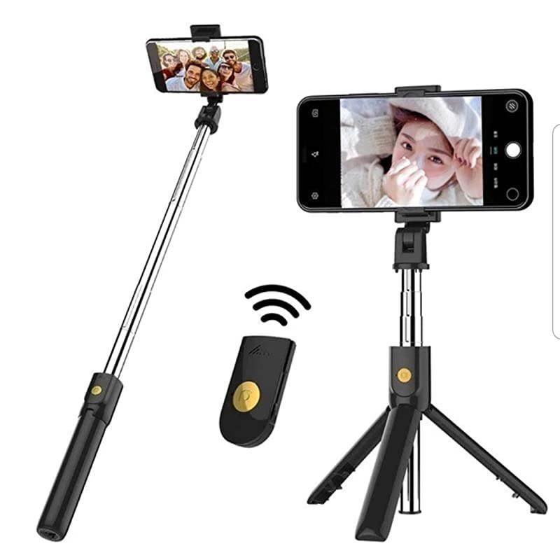 Stick Tripod Extendable Bluetooth Stick with Wireless Remote Compatible with iPhone 1111 proX88P77P6s6 Samsung Galaxy S9S8S7Note 98 Huawei and More