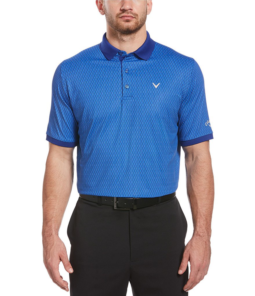 Callaway Golf Big & Tall Allover Tees Print Swing Tech Stretch Short-Sleeve Polo Shirt