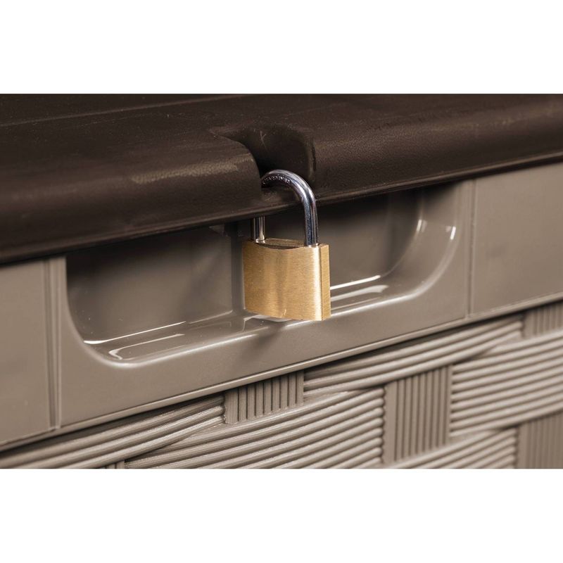 Rattan Deck Box 88 Gallon - Mocha Brown - Starplast