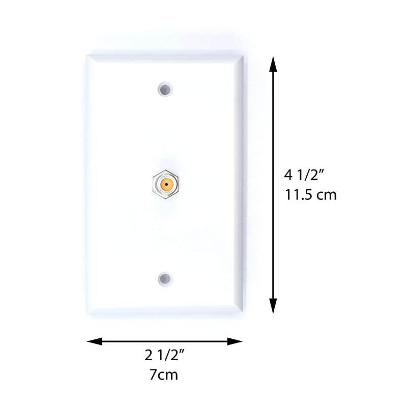 Video Wall Jack for Coax Cable F Type Coaxial Wallplate (Wall Plate) - 3 GHz Coupler Approved for Comcast, DIRECTV, Satellite Dish, and Antennas (50 Pack)
