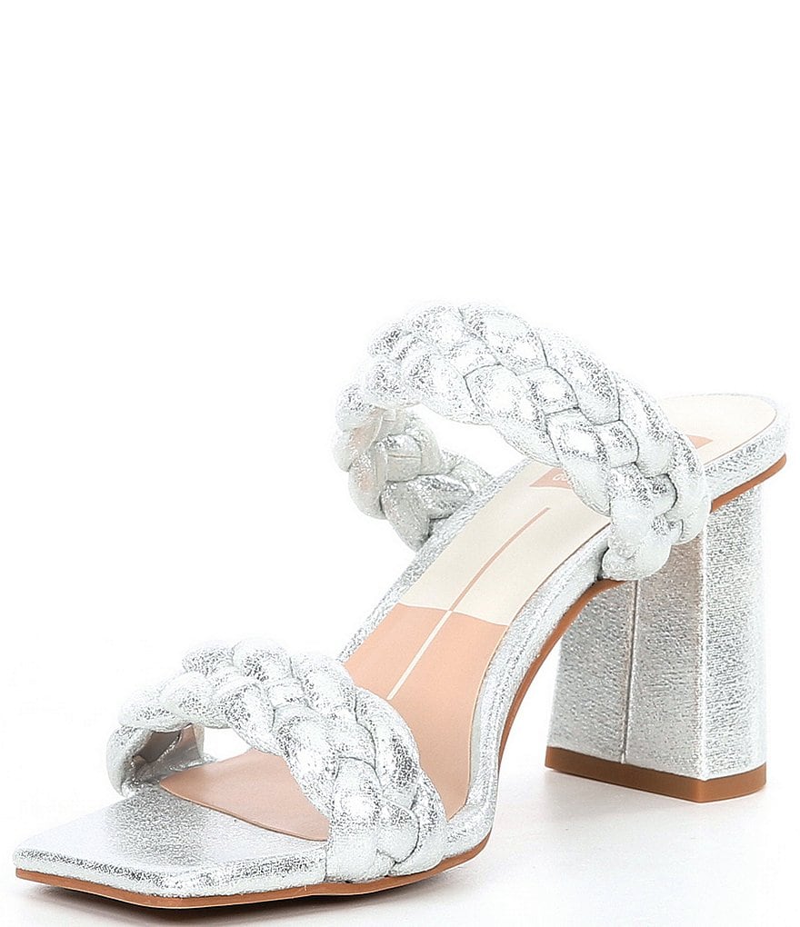 Dolce Vita Paily Braided Metallic Block Heel Dress Mules