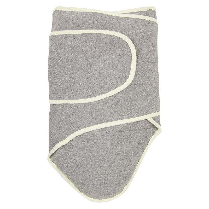 Miracle Blanket Solid Print with Trim Baby Swaddle - Cloud Gray/Pastel Yellow