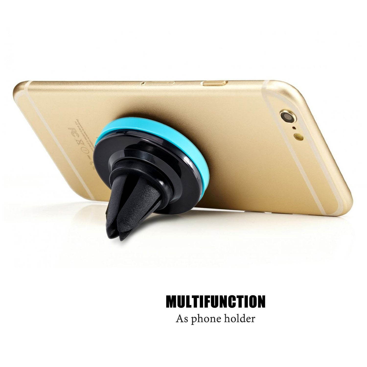 LENTION Air Vent Phone Support,Magnetic Mobile Stand 360&deg; Rotating Phone Holder Car Mount for iPhone, iPod, Smart Phone, PSP, GPS - Blue