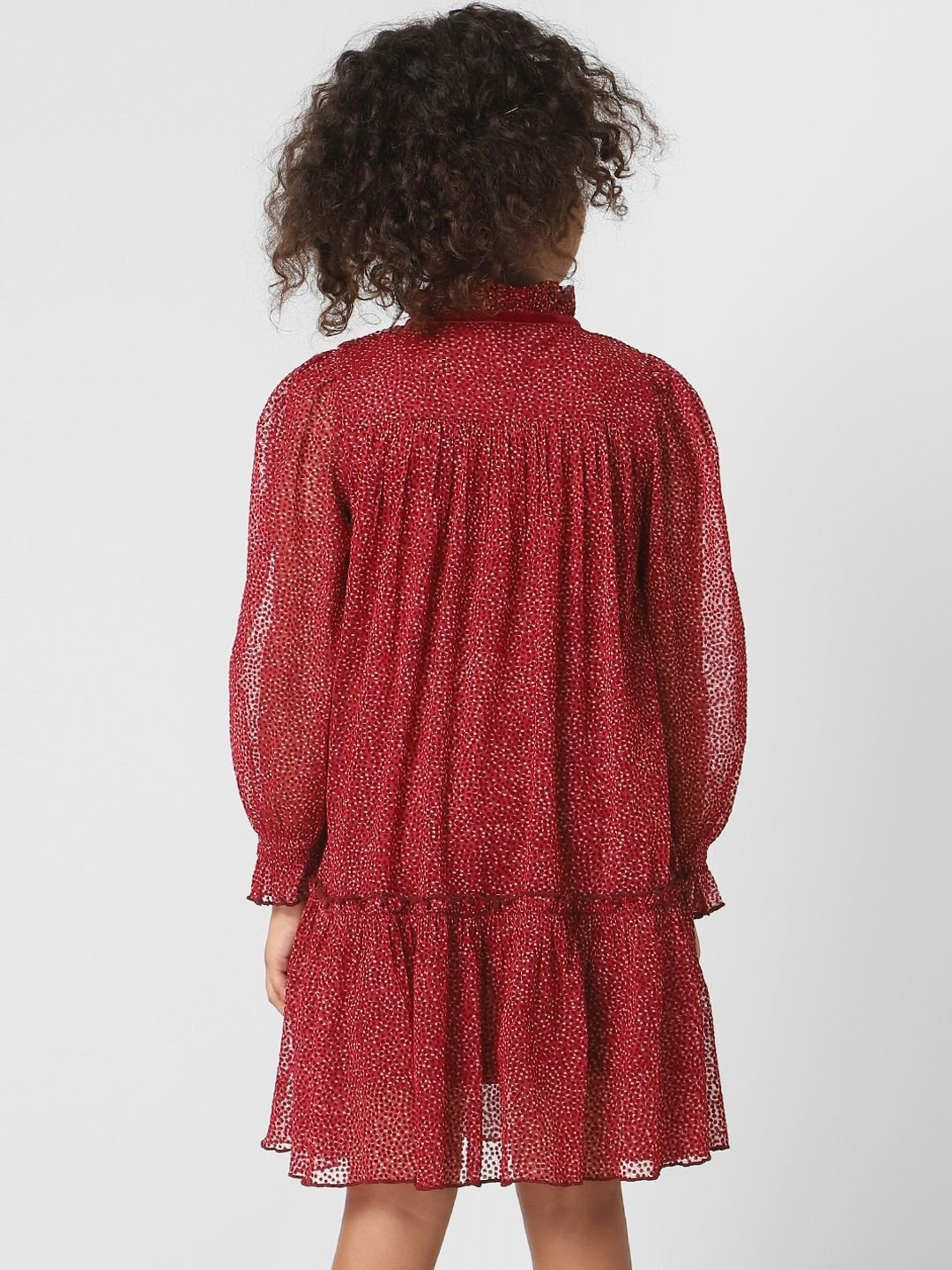 KIDS ONLY Biking Red Printed Full Sleeves Dress